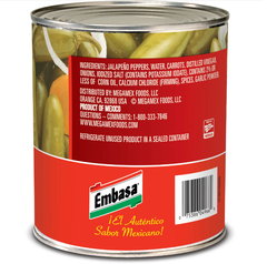 Ớt Nguyên trái ngâm hiệu Embasa Whole Jalapeno In Escabeche 2.61 Kg