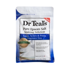 Muối tắm không mùi Dr Teals Pure Epsom Salt Soaking Solution Eases Aches & Pain Fragrance Free 1.81kg