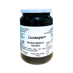 Trái Oliu đen không hạt hiệu Luxeapers Black Pitted Olive Net - Hủ 340gr