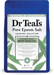 Muối tắm hạt gai dầu hiệu Dr. Teal's Cannabis Sativa Hemp Seed Oli - gói 1.36kg