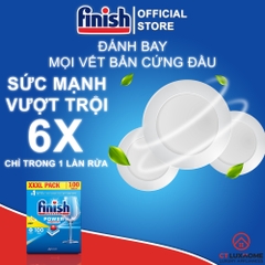 Viên Rửa Chén Bát Hương Chanh Finish Powerball Power Essential Lemon Sparkle - Hộp 100 viên siêu tiết kiệm