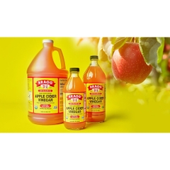 [ Hàng Chính Hãng ] Giấm táo hữu cơ chứa giấm cái - Bragg Organic Apple Cider Vinegar - Chai 946ml