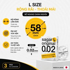 Sagami 0.02 Size L 2c - Nhập khẩu chính hãng
