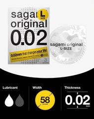 Sagami 0.02 Size L 2c - Nhập khẩu chính hãng