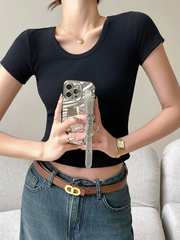 Áo Thun Nữ Cổ Tròn Tay Ngắn | Cotton Nguyên Chất, Có Gân, Form Ôm Vừa Vặn, Mặc Xuân Hè Thoáng Mát MAKILANA T3