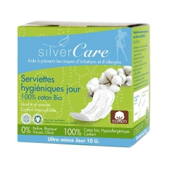 Băng vệ sinh hữu cơ siêu mỏng có cánh ban ngày Silvercare 10 miếng