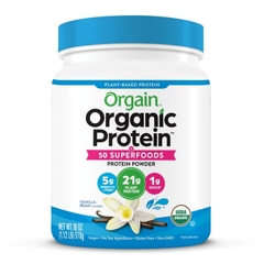 Bột protein thực vật và superfoods hữu cơ Orgain 510gr hương vani
