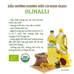 Dầu hướng dương hữu cơ Olinali 1L - Organic Sunflower Oil ( high oleic )
