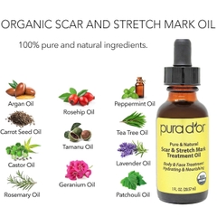 Dầu làm mờ sẹo và rạn da PURA D’OR Scar and Stretch Mark Treatment Oil 29.57ml