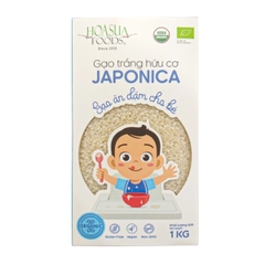 Gạo trắng hữu cơ Japonica Hoa Sữa 1kg cho bé ăn dặm
