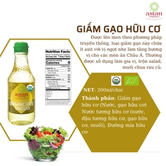 Giấm gạo hữu cơ Asian Organics 200ml
