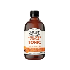 Giấm táo hữu cơ Barnes Naturals mật ong Tonic (có giấm cái) 500mL Organic Apple Cider Vinegar (with mother) & Turmeric Booster
