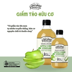 Giấm táo hữu cơ Barnes Naturals (có giấm cái) 1L - Organic Apple Cider Vinegar (with mother)