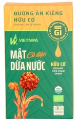 Mật Dừa Nước Cô Đặc Hữu Cơ VIETNIPA Hộp 10 Gói X 15g Organic Concentrated Coconut Honey