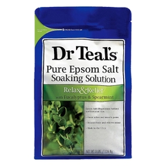 Muối tắm Epsom salt hương bạch đàn và bạc hà Dr Teal's 1.36kg Eucalyptus & spearmint