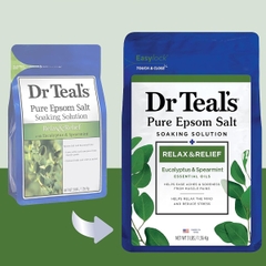 Muối tắm Epsom salt hương bạch đàn và bạc hà Dr Teal's 1.36kg Eucalyptus & spearmint