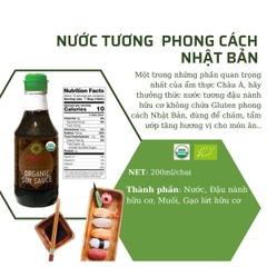 Nước tương đậu nành phong cách Nhật Bản hữu cơ Asian Organics 200ml