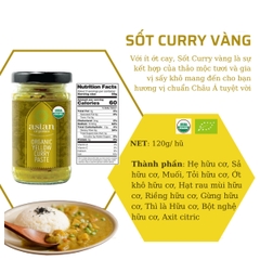 Sốt cà ri vàng hữu cơ Asian Organics 120g Organic yellow curry paste