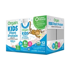 Thùng 12 hộp Sữa lắc protein thực vật kids Orgain vani 237ml Kids Plant Protein Organic Nutrition Shake Vanilla