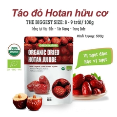 Táo đỏ hữu cơ Hotan 500gr Green Nature - Organic Dried Hotan Jujube
