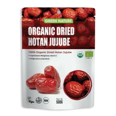 Táo đỏ hữu cơ Hotan 500gr Green Nature - Organic Dried Hotan Jujube