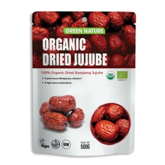Táo đỏ hữu cơ Rouqiang Green Nature 500gr Organic Dried Ruoqiang Jujube