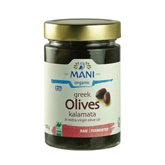 Trái Olive Kalamata hữu cơ Mani Organic Kalamata Olives (in Brine, Pitted) 280g