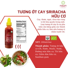 Tương ớt cay Sriracha hữu cơ Asian Organics 435ml