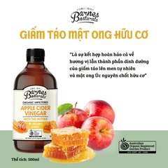 Giấm táo mật ong hữu cơ Barnes Naturals (có giấm cái) 500ml - Organic Apple Cider Vinegar (with mother) & Honey