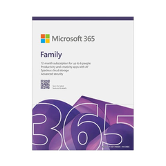 Phần mềm MICROSOFT 365 FAMILY ENGLISH APAC SUBSCR 1YR MEDIALESS EP2-36878 ( 6 người/ 5 thiết bị/ 12 tháng)