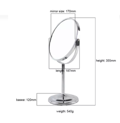 Gương trang điểm đặt bàn có khung, xoay 2 mặt - 1 mặt phóng đại x3