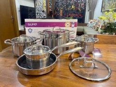Bộ nồi chảo quánh inox cao cấp 5 món Gume GMPPS-2201