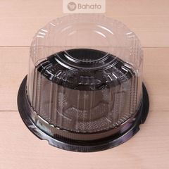 Hộp nhựa tròn đựng bánh 16cm đế đen A016