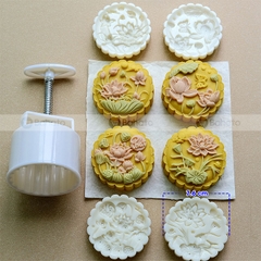 Khuôn lò xo 150 4 mặt tròn vườn sen đêm trăng chữ Phát