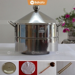 Nồi tráng bánh cuốn 30cm đa năng (đồ xôi, hấp gà) tiện dụng