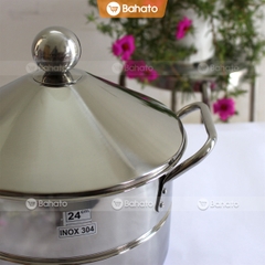 Nồi inox làm bánh cuốn 24cm (7.3 lít nước) dùng cho gia đình