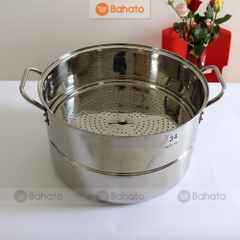 Nồi tráng bánh cuốn 34cm (18.6 lít nước) inox 304 cao cấp