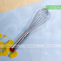 Phới lồng đánh trứng inox cán đỏ 28cm