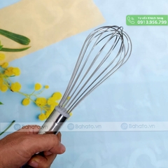 Phới lồng đánh trứng inox cán đỏ 28cm