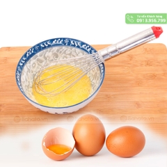 Phới lồng đánh trứng inox cán đỏ 28cm