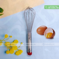 Phới lồng đánh trứng inox cán đỏ 28cm