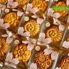 Khay túi đựng bánh trung thu miệng hàn 200g mai cúc (100 bộ)