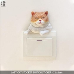 LAZY CAT SOCKET SWITCH STICKER
