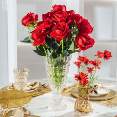 SET 5 CÀNH HOA HỒNG NHUNG - VELVET ROSE - RED