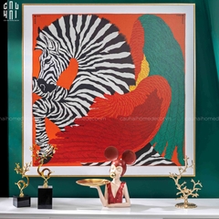 TRANH CANVAS FLYING ZEBRA 90X90CM