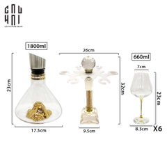 SET BÌNH RƯỢU VANG PHA LÊ HILTON PREMIUM DECANTER & GLASSES 660ML