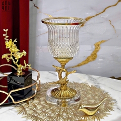 HOME COUTURE - BRASSON CRYSTAL VASE - BIRD OF HEAVEN SS25