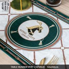 KHĂN TRẢI BÀN - TABLE RUNNER VERT CHEVAUX 2M6