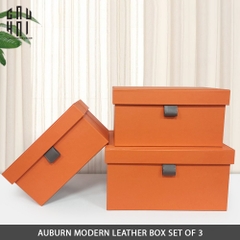 AUBURN MODERN LEATHER BOX - SET 3