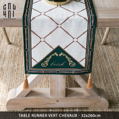 KHĂN TRẢI BÀN - TABLE RUNNER VERT CHEVAUX 2M6